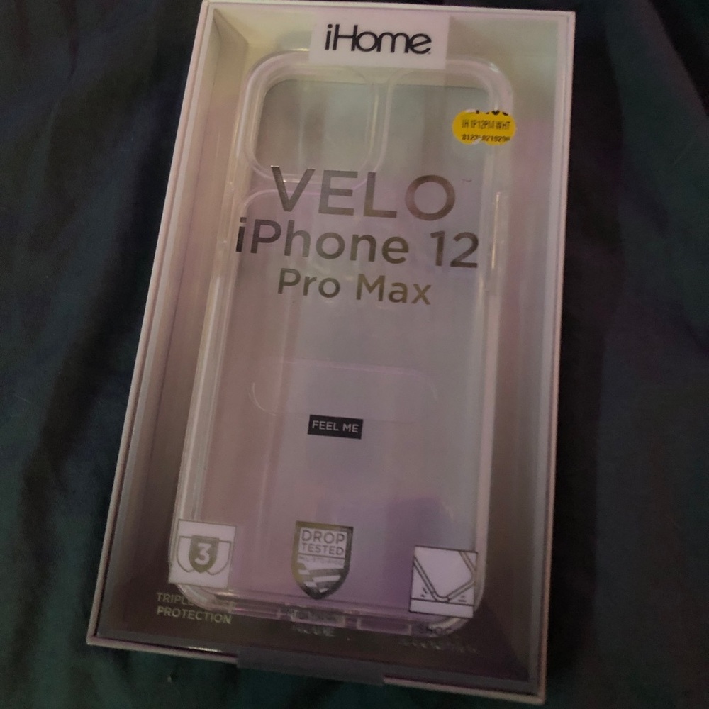 iHome VELO iPhone 12 Pro Max Cellphone Case - Clear - NEW